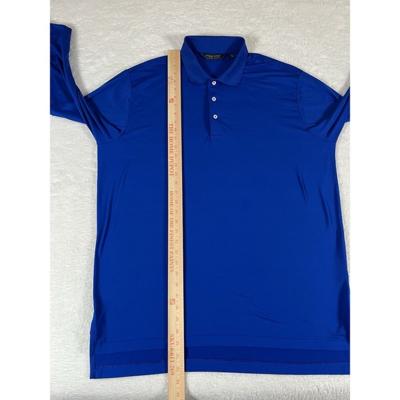 Polo Golf Ralph Lauren Royal Blue Performance Long Sleeve Golf Polo Men's XL - Picture 10 of 10